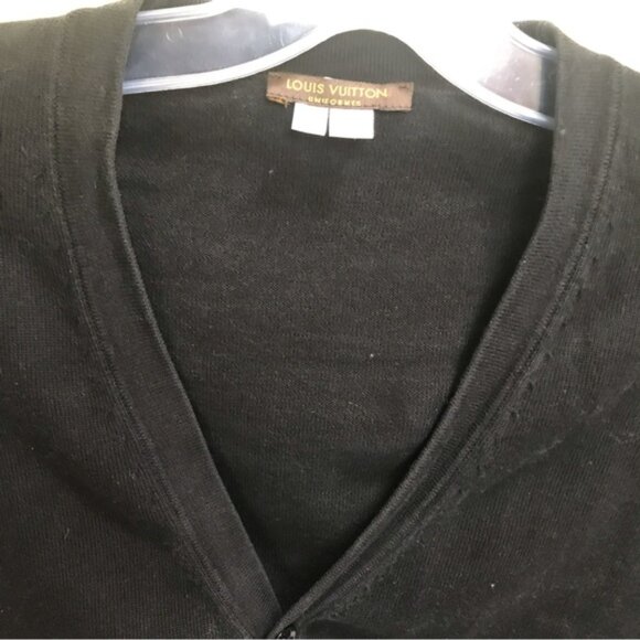 Louis Vuitton Silk Cotton Cardigan Sweater LV Buttons Uniform Monogram Pocket S - Picture 8 of 16